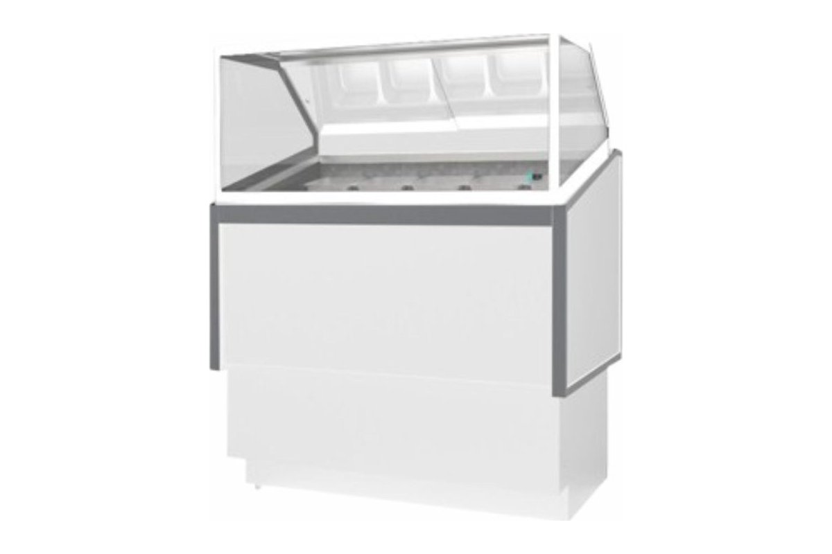 Expositor de gelato Elvi — modelo compacto branco